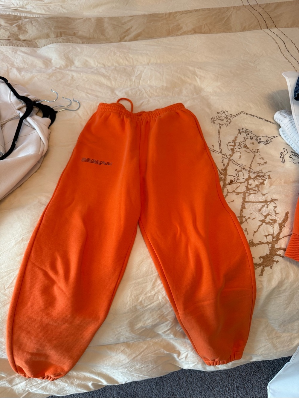 Pangaia Kids Bright Orange Fleece Joggers